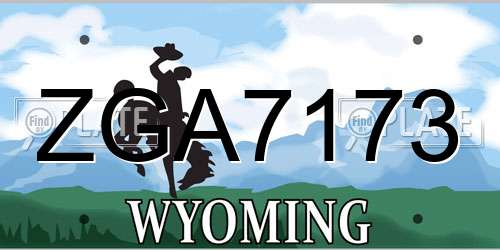 ZGA7173 Wyoming License Plate