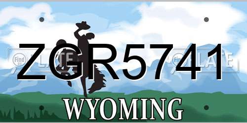 ZGR5741 Wyoming License Plate