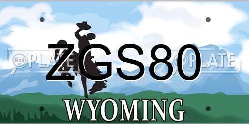 ZGS80 Wyoming License Plate