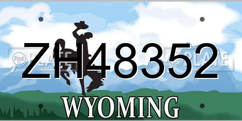 ZH48352 Wyoming License Plate