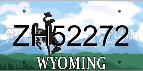 ZH52272 Wyoming License Plate