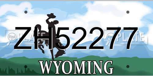ZH52277 Wyoming License Plate