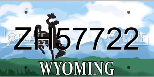 ZH57722 Wyoming License Plate