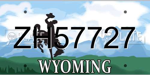 ZH57727 Wyoming License Plate