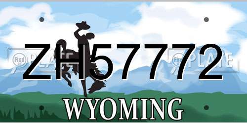 ZH57772 Wyoming License Plate