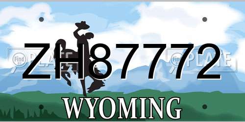ZH87772 Wyoming License Plate