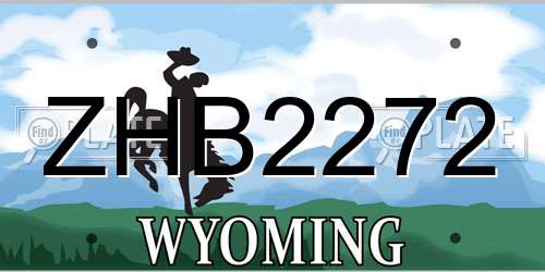 ZHB2272 Wyoming License Plate