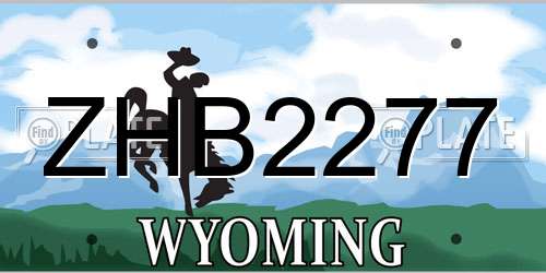 ZHB2277 Wyoming License Plate