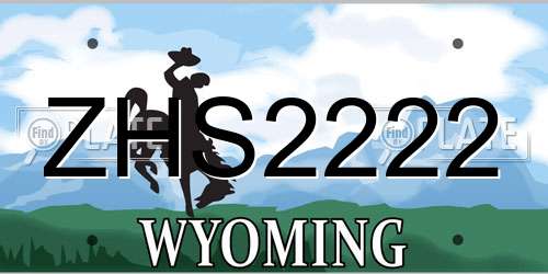 ZHS2222 Wyoming License Plate