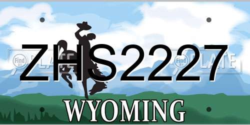 ZHS2227 Wyoming License Plate