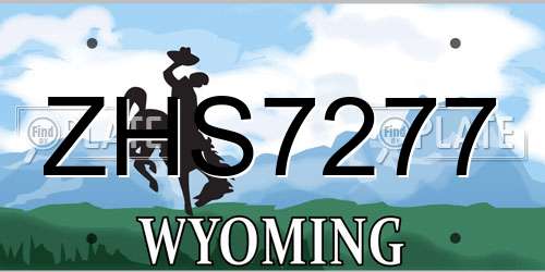 ZHS7277 Wyoming License Plate