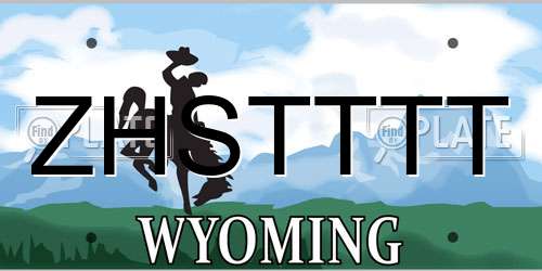 ZHSTTTT Wyoming License Plate