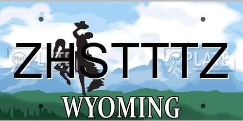 ZHSTTTZ Wyoming License Plate