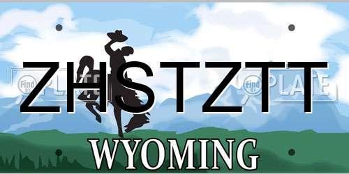 ZHSTZTT Wyoming License Plate