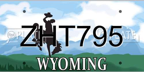 ZHT795 Wyoming License Plate