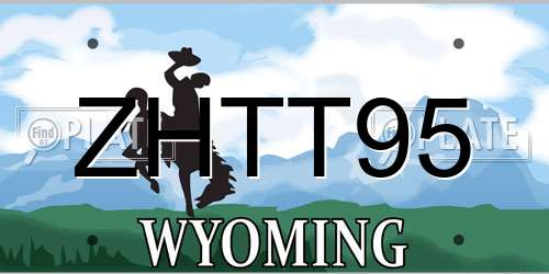 ZHTT95 Wyoming License Plate