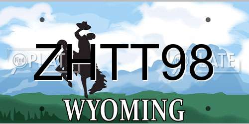 ZHTT98 Wyoming License Plate