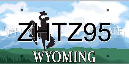 ZHTZ95 Wyoming License Plate