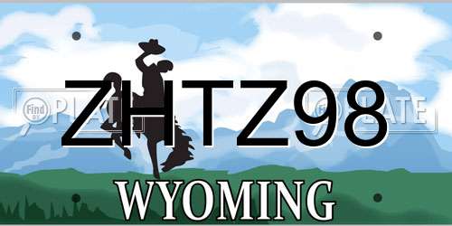 ZHTZ98 Wyoming License Plate