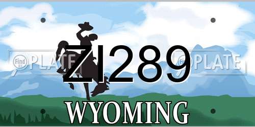 ZI289 Wyoming License Plate