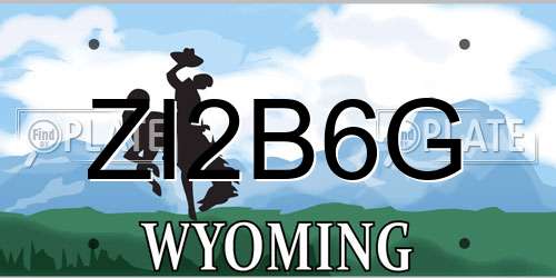 ZI2B6G Wyoming License Plate