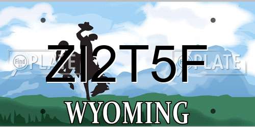ZI2T5F Wyoming License Plate