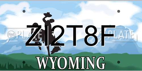 ZI2T8F Wyoming License Plate