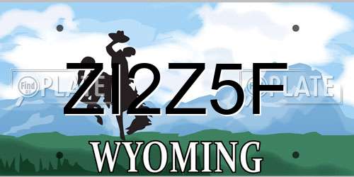 ZI2Z5F Wyoming License Plate