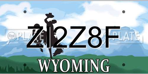 ZI2Z8F Wyoming License Plate