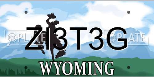 ZI3T3G Wyoming License Plate