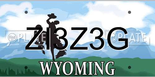 ZI3Z3G Wyoming License Plate