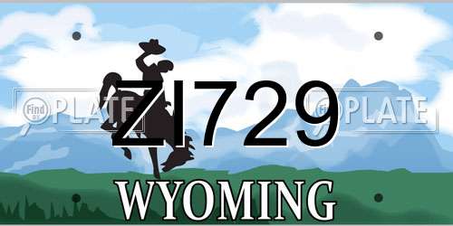 ZI729 Wyoming License Plate