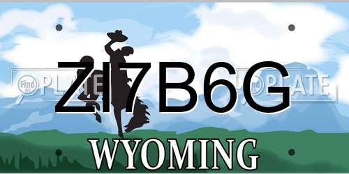 ZI7B6G Wyoming License Plate