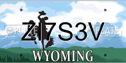 ZI7S3V Wyoming License Plate