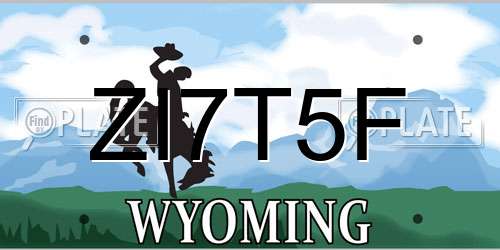 ZI7T5F Wyoming License Plate