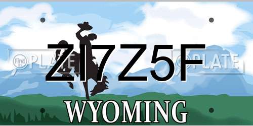 ZI7Z5F Wyoming License Plate