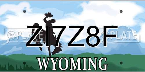 ZI7Z8F Wyoming License Plate