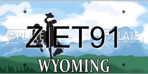 ZIET91 Wyoming License Plate