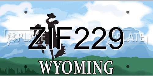 ZIF229 Wyoming License Plate
