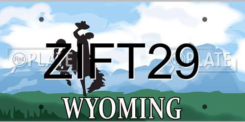 ZIFT29 Wyoming License Plate