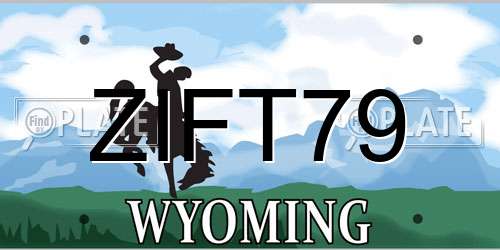 ZIFT79 Wyoming License Plate