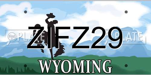 ZIFZ29 Wyoming License Plate