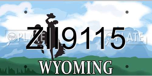 ZII9115 Wyoming License Plate
