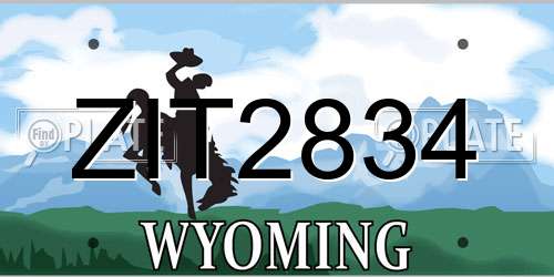ZIT2834 Wyoming License Plate