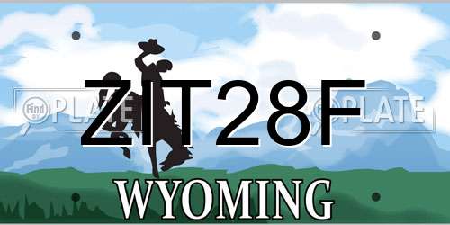 ZIT28F Wyoming License Plate