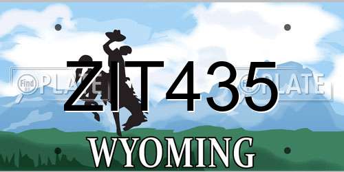 ZIT435 Wyoming License Plate