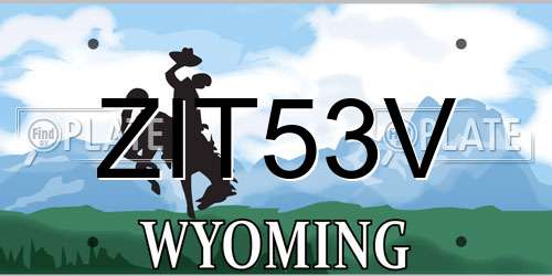 ZIT53V Wyoming License Plate
