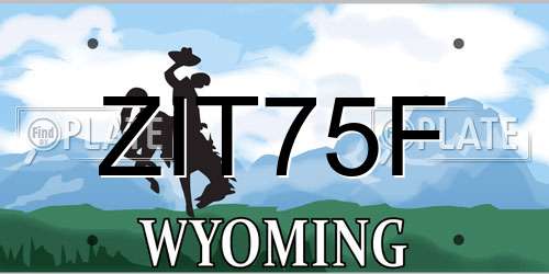 ZIT75F Wyoming License Plate