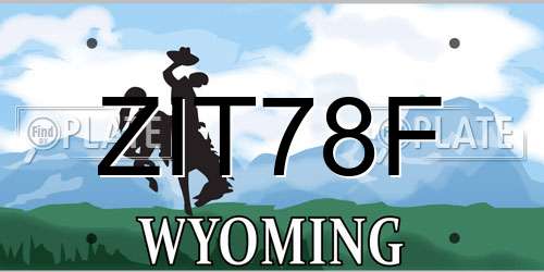 ZIT78F Wyoming License Plate