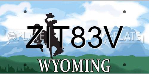 ZIT83V Wyoming License Plate